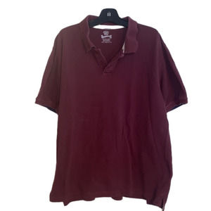 10/$10 Vintage Roebuck & Co polo shirt XXL 2XL maroon -bm